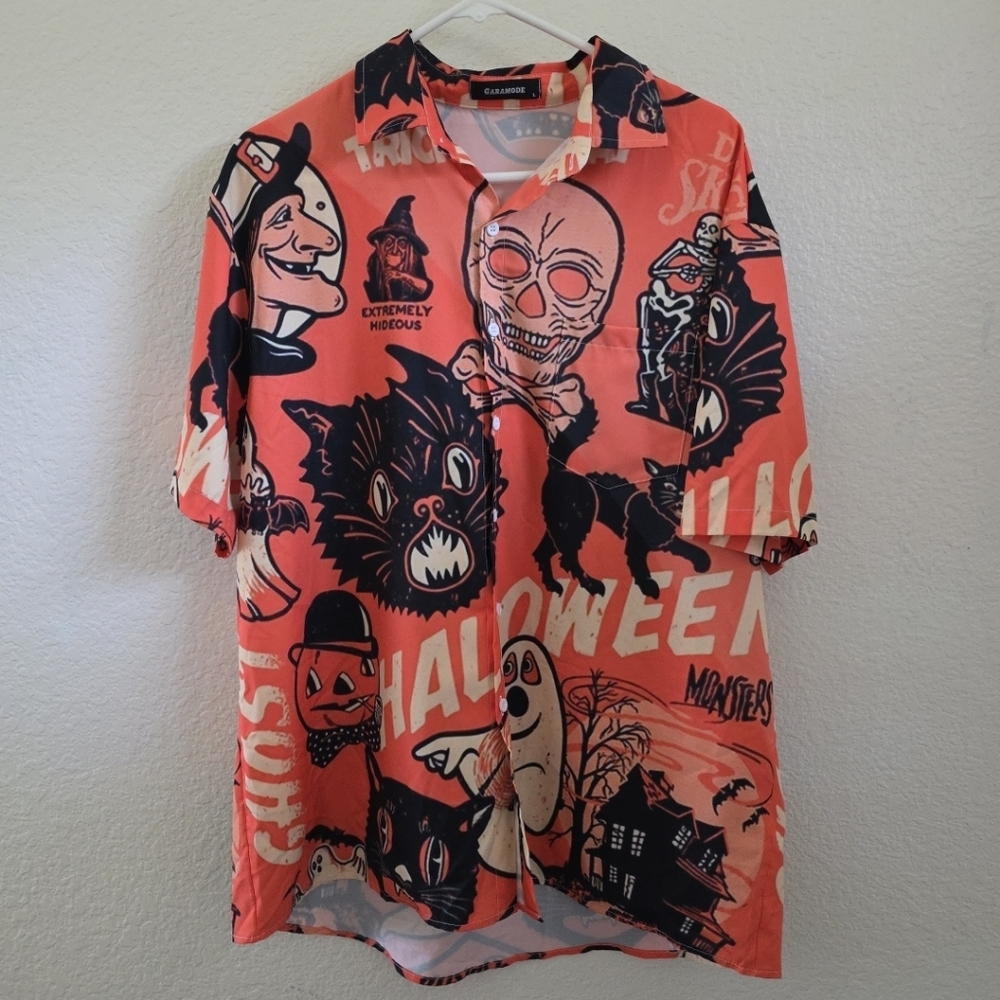 Garmano Halloween Graphic Shirt - Orange and Black